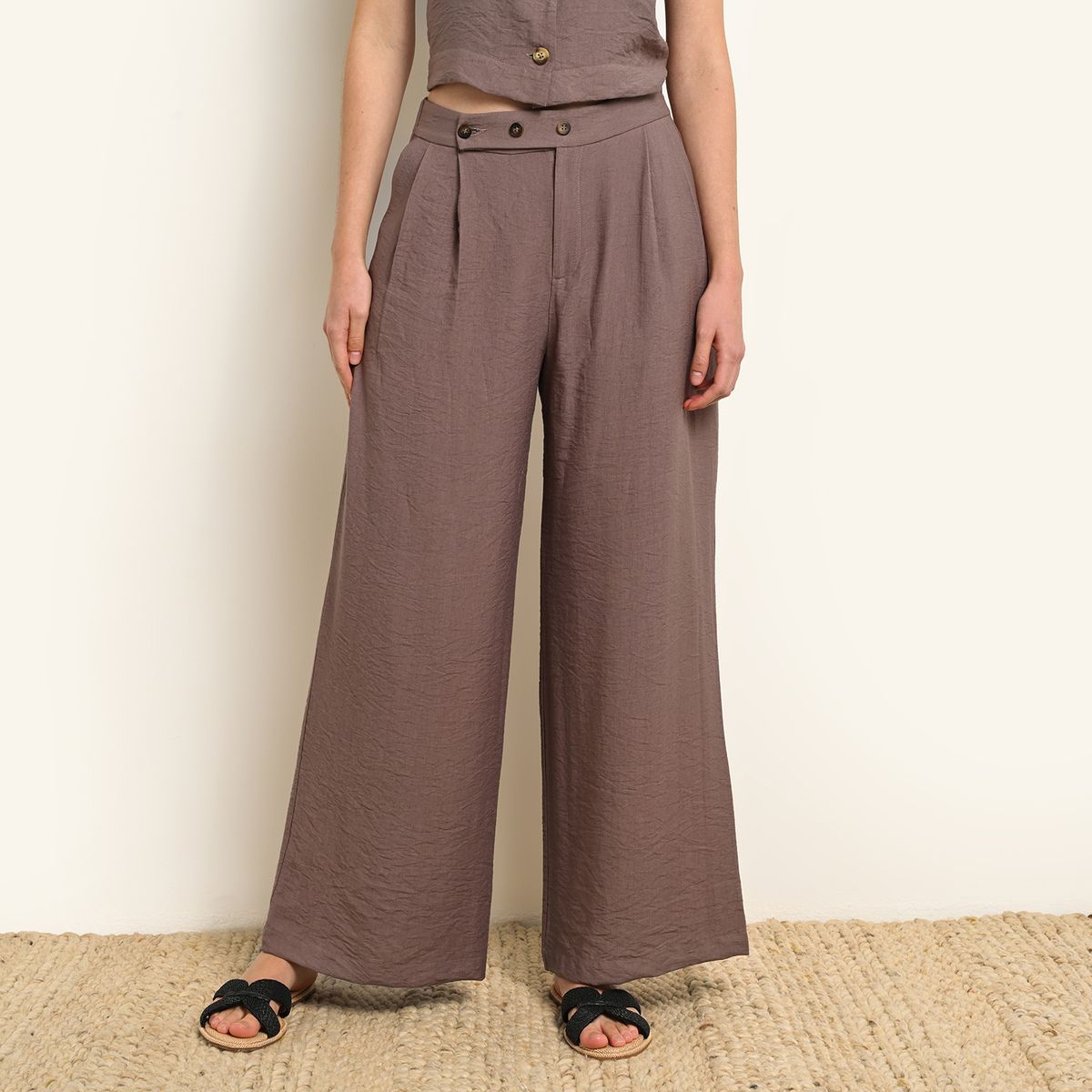 BASEMENT - Pantalón Recto Mujer Tiro alto Basement