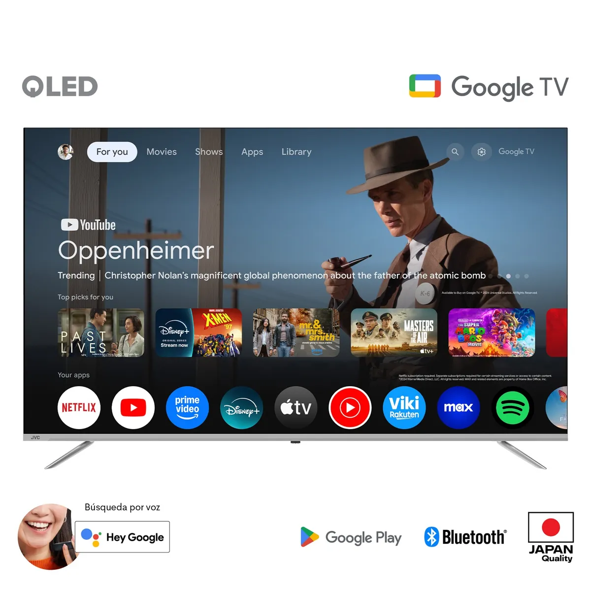 JVC - Televisor I 65 Pulgadas I Inch Frameless Multituner I QLED I 4K