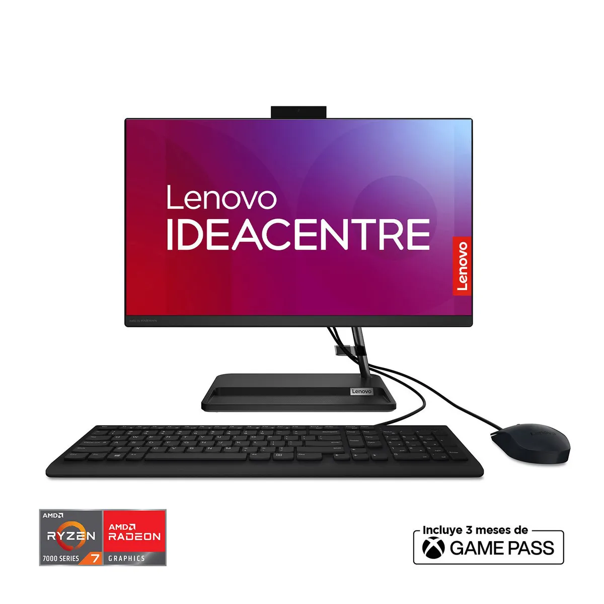 LENOVO - Computador Lenovo Ideacentre AIO 3 | AMD Ryzen 7 | 8GB de RAM | 512GB SSD de Almacenamiento | Windows 11 | Pantalla 23.8 pulgadas | Incluye Mouse y Teclado | IC AIO 3 | All In One | Todo en Uno