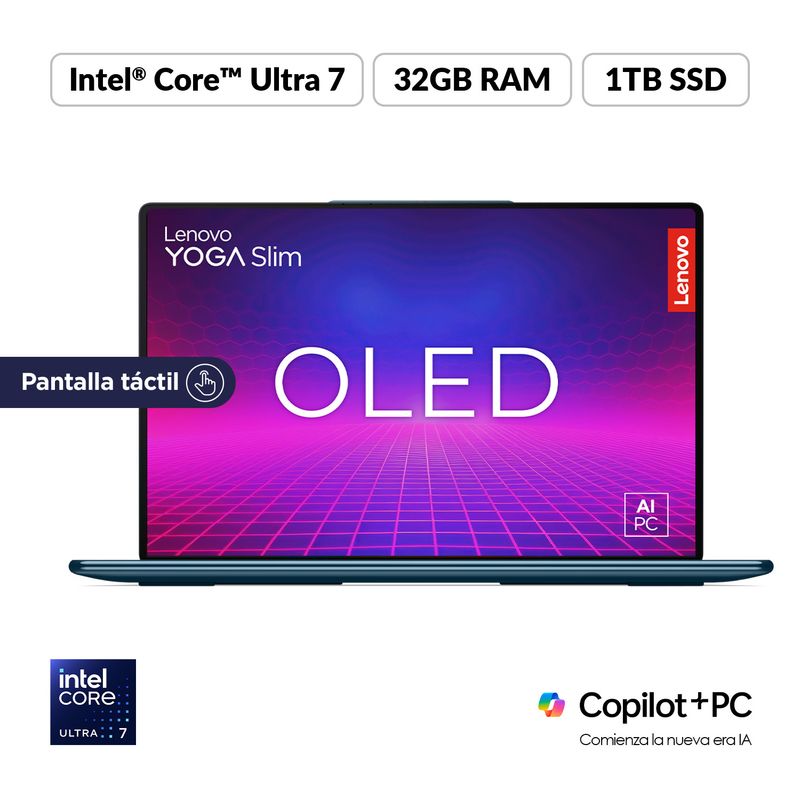 LENOVO - Portátil Lenovo Yoga Slim 9|Intel Core Ultra 7 | 32GB de RAM | 1TB SSD de Almacenamiento | Windows 11 | Pantalla 14 pulgadas Touch | YS9 | Computador Portátil 