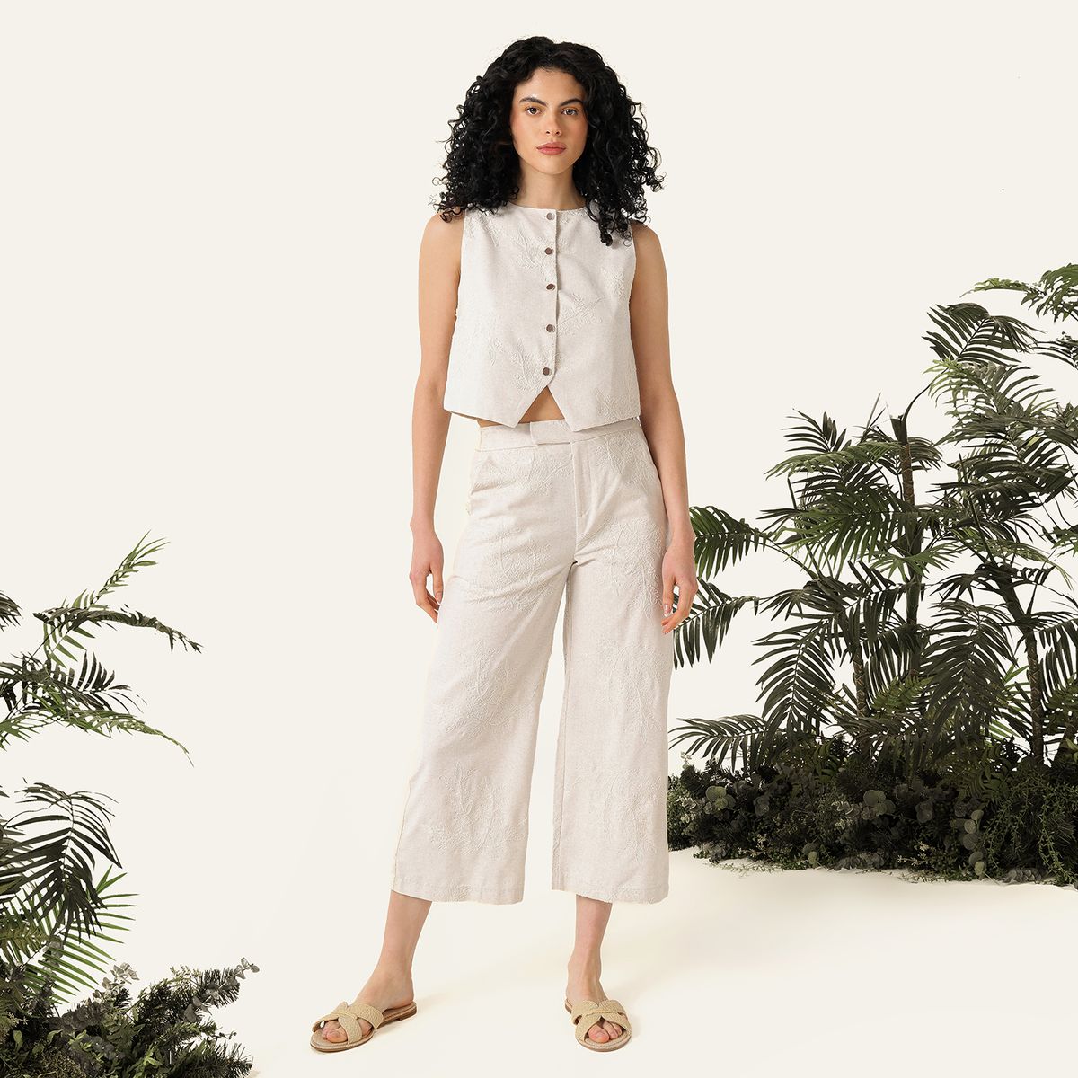 BAHIA MARIA X FALABELLA - Pantalón Wide leg Mujer Tiro medio Bahia Maria x Falabella