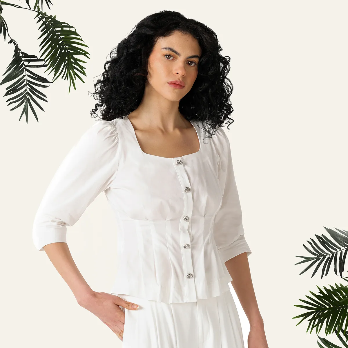 BAHIA MARIA X FALABELLA - Camisa Mujer Manga 3/4 de Algodón Bahia Maria x Falabella