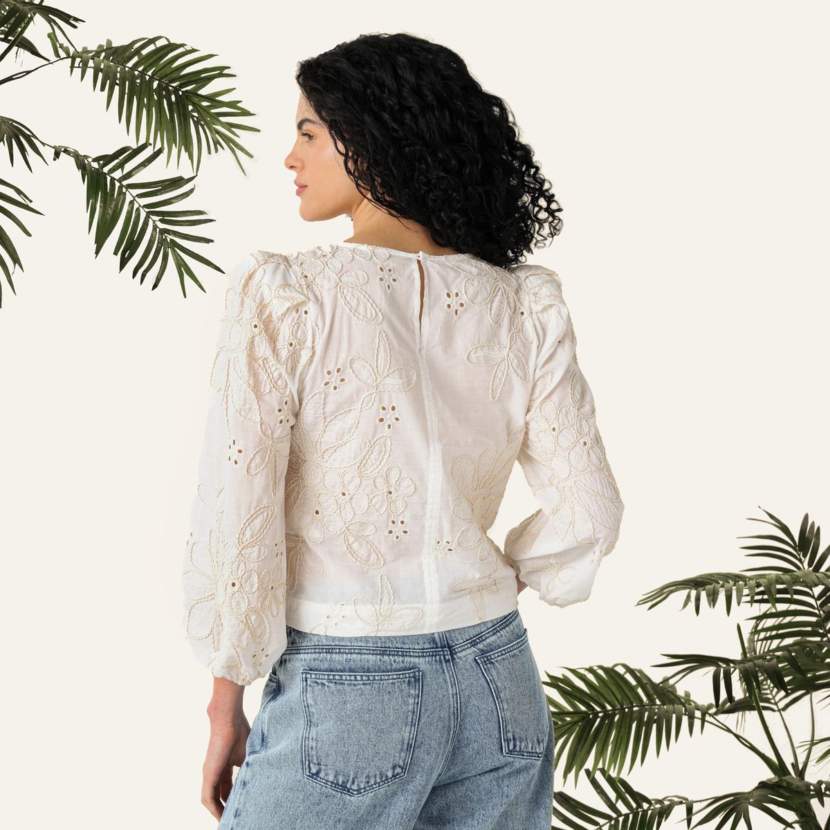 BAHIA MARIA X FALABELLA - Blusa Mujer Manga 3/4 de Algodón Bahia Maria x Falabella