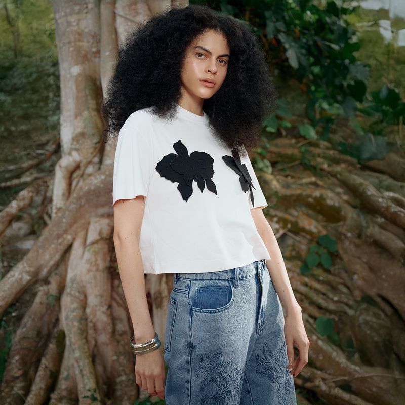 BAHIA MARIA X FALABELLA - Camiseta Mujer Manga corta de Algodón Bahia Maria x Falabella