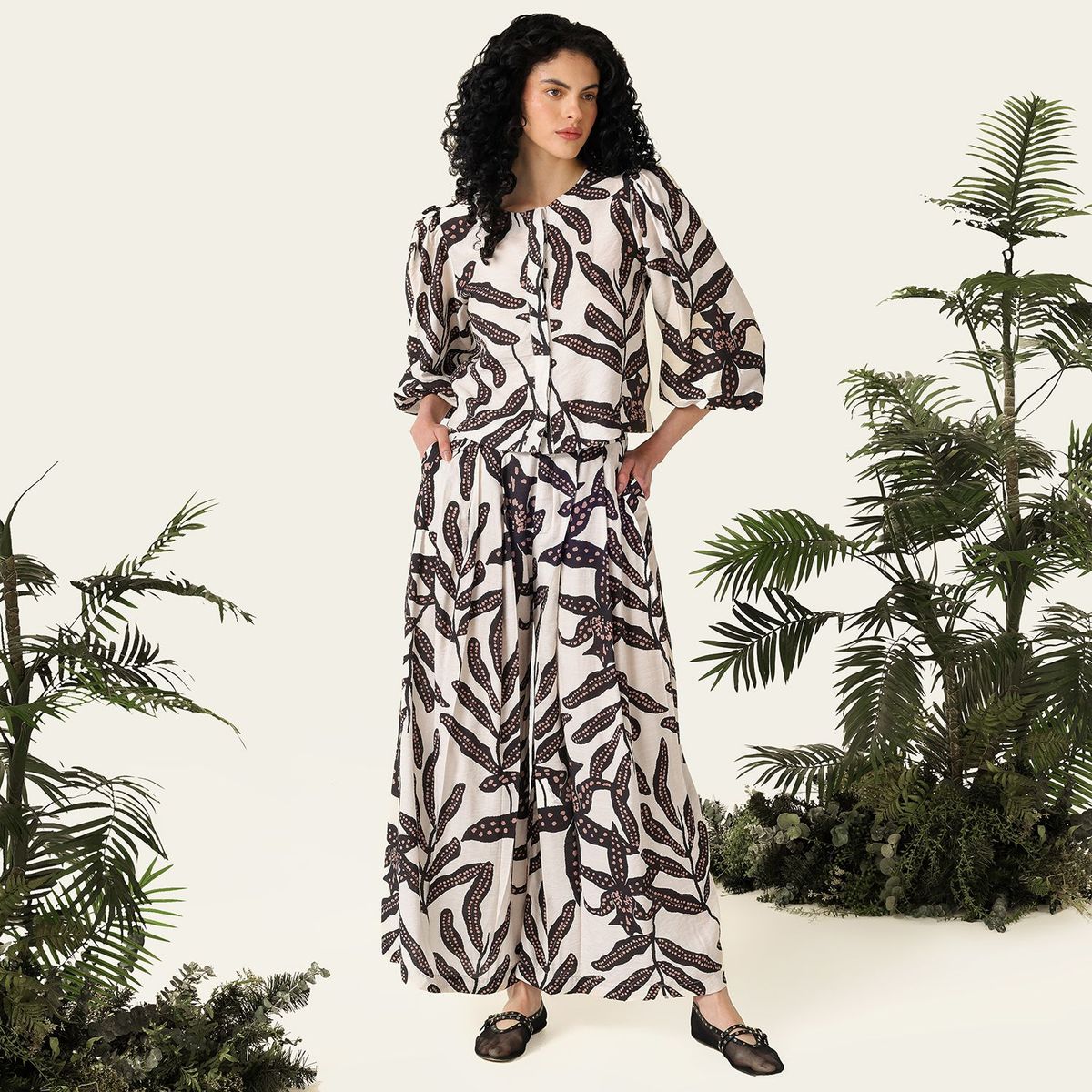 BAHIA MARIA X FALABELLA - Pantalón Wide leg Mujer Tiro medio Bahia Maria x Falabella