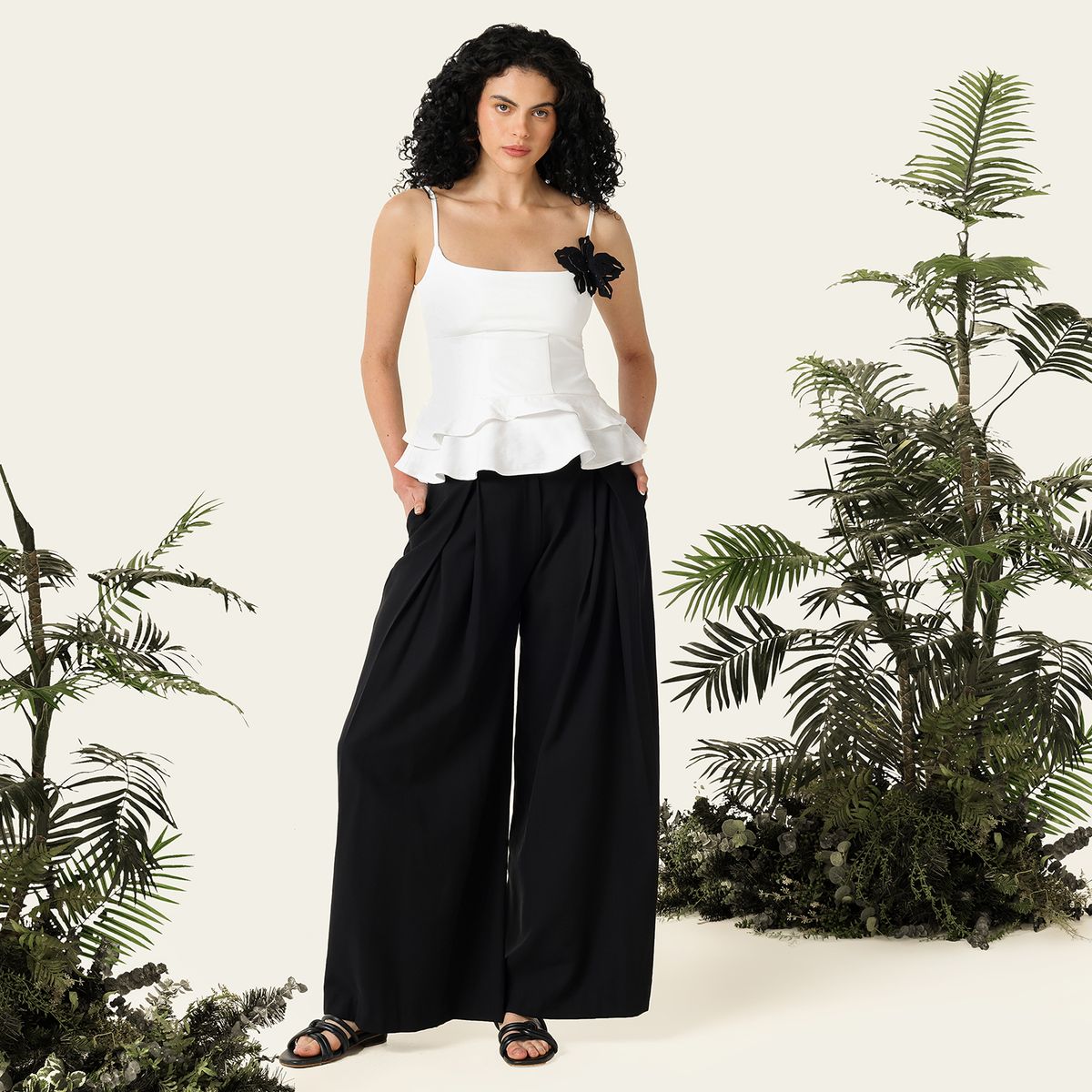 BAHIA MARIA X FALABELLA - Pantalón Wide leg Mujer Tiro medio Bahia Maria x Falabella