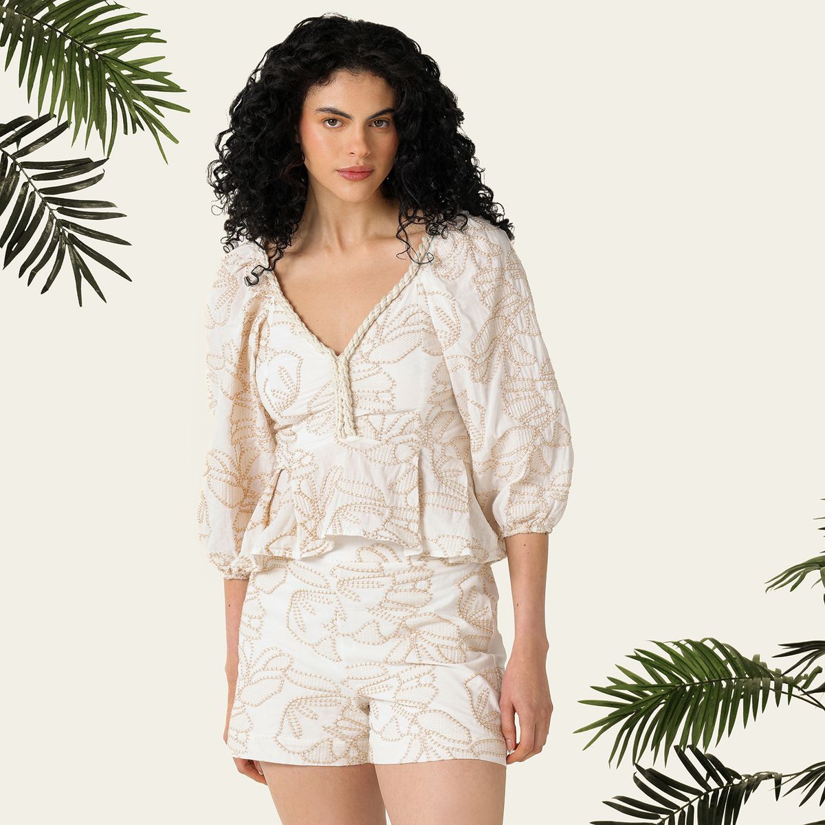 BAHIA MARIA X FALABELLA - Blusa Mujer Manga 3/4 de Algodón Bahia Maria x Falabella