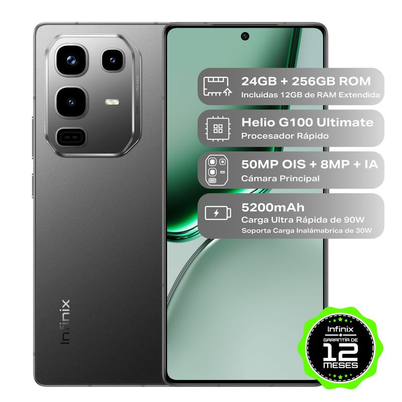 INFINIX - Celular Infinix Note 50 Pro 256GB | 12GB RAM | cámara posterior 50MP OIS|cámara frontal 32MP| Pantalla 6,7 pulgadas + Mediatek Helio G100 Ultimate