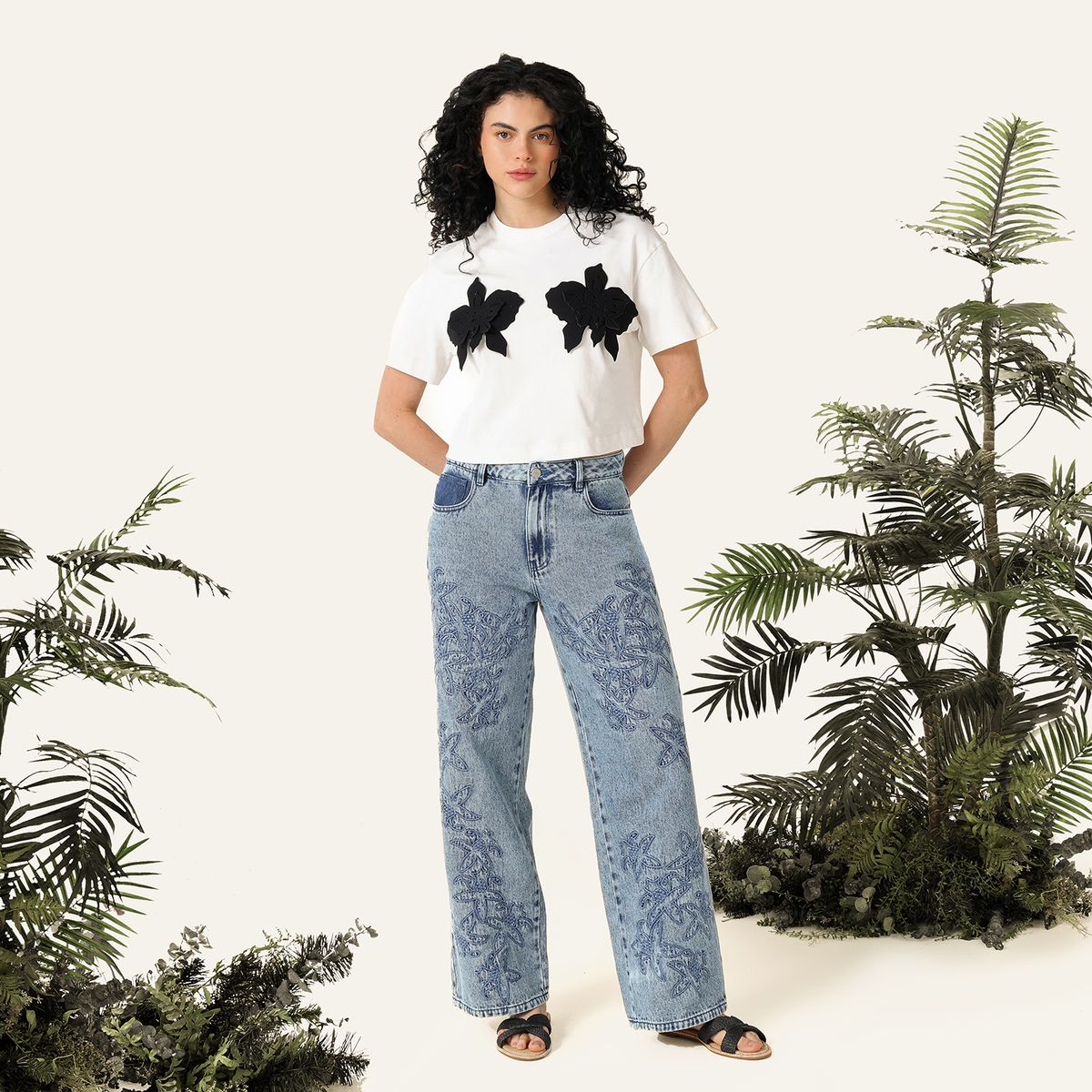 BAHIA MARIA X FALABELLA - Jean Recto Mujer Tiro alto Bahia Maria x Falabella