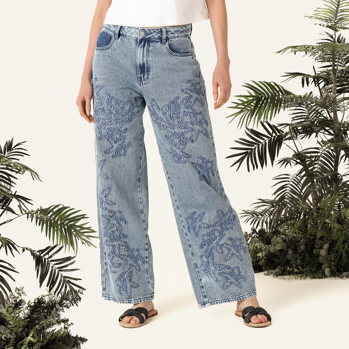 BAHIA MARIA X FALABELLA - Jean Recto Mujer Tiro alto Bahia Maria x Falabella