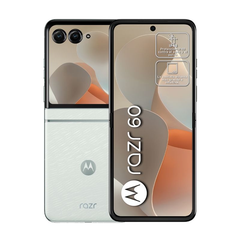 MOTOROLA - motorola razr 60 512GB Blanco| 12GB RAM | cámara posterior 50MP|cámara frontal 32MP| pantallas 6,9 : 3.63" pulgadas + Mediatek Dimensity 7400X