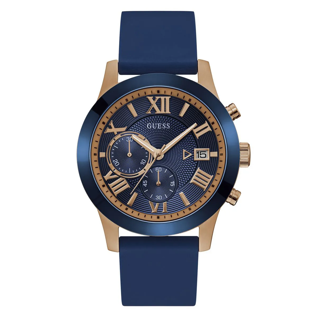 GUESS - Relój Guess Hombre Atlas. Relój Silicona Azul W1055G2