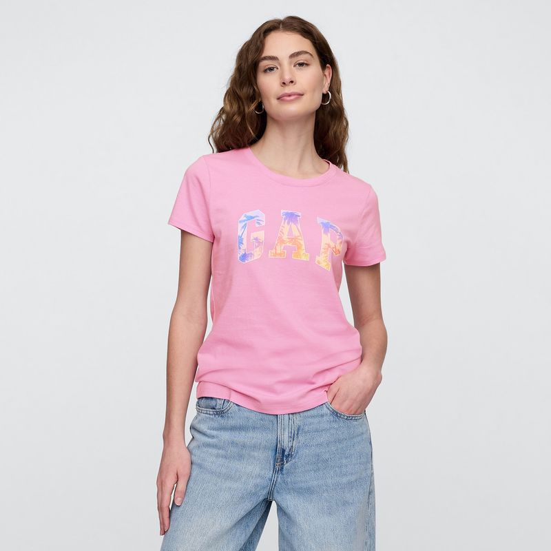 GAP - Camiseta Mujer con Estampado Manga corta de Algodón Gap