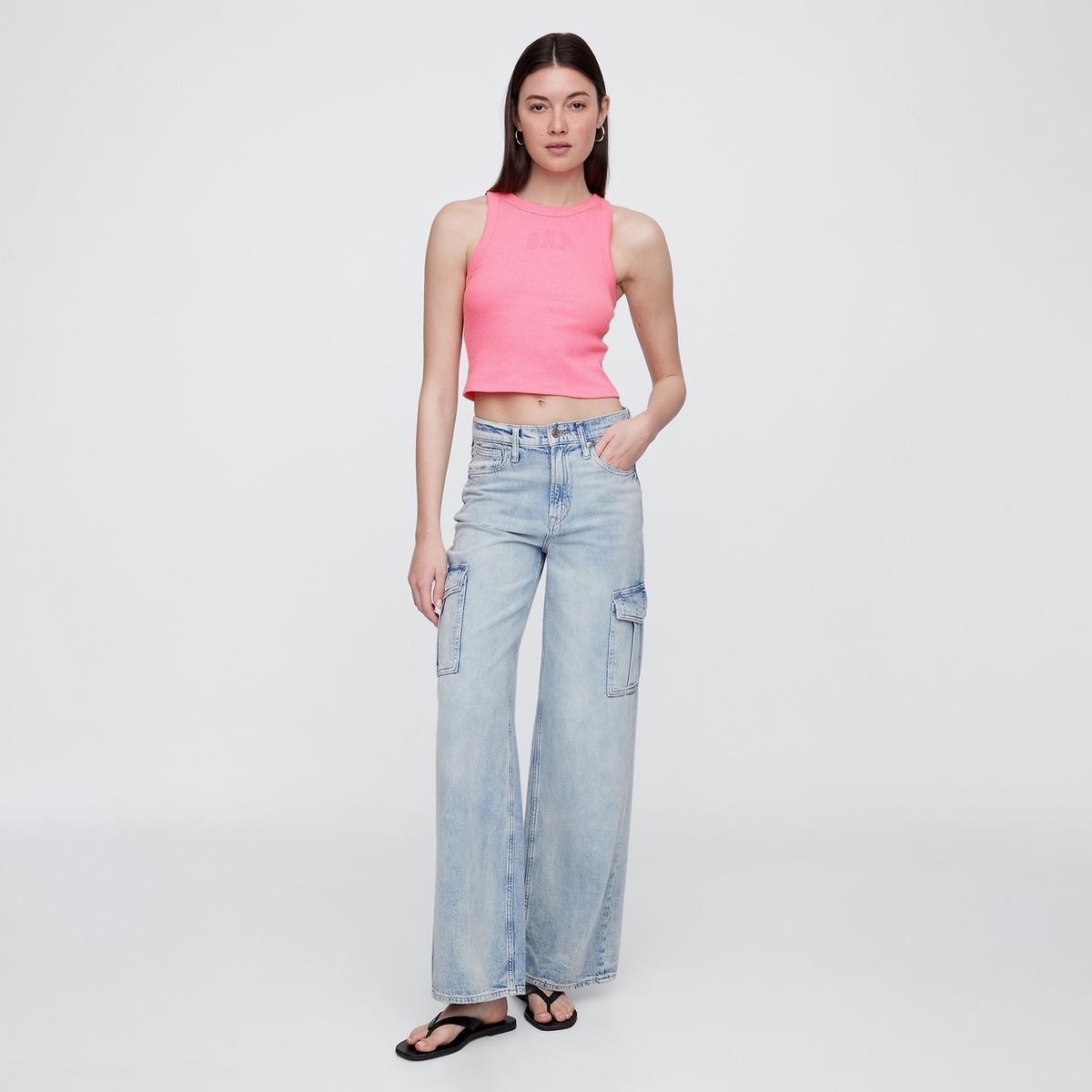 GAP - Camiseta Mujer con Estampado Sin mangas de Algodón Gap 