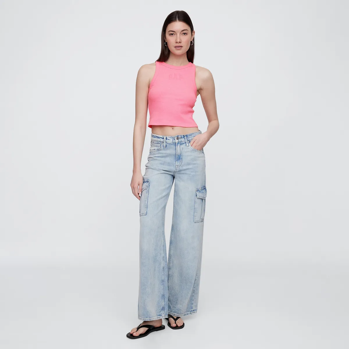 GAP - Camiseta Mujer con Estampado Sin mangas de Algodón Gap 