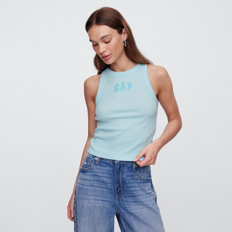 GAP - Camiseta Mujer con Estampado Sin mangas de Algodón Gap 