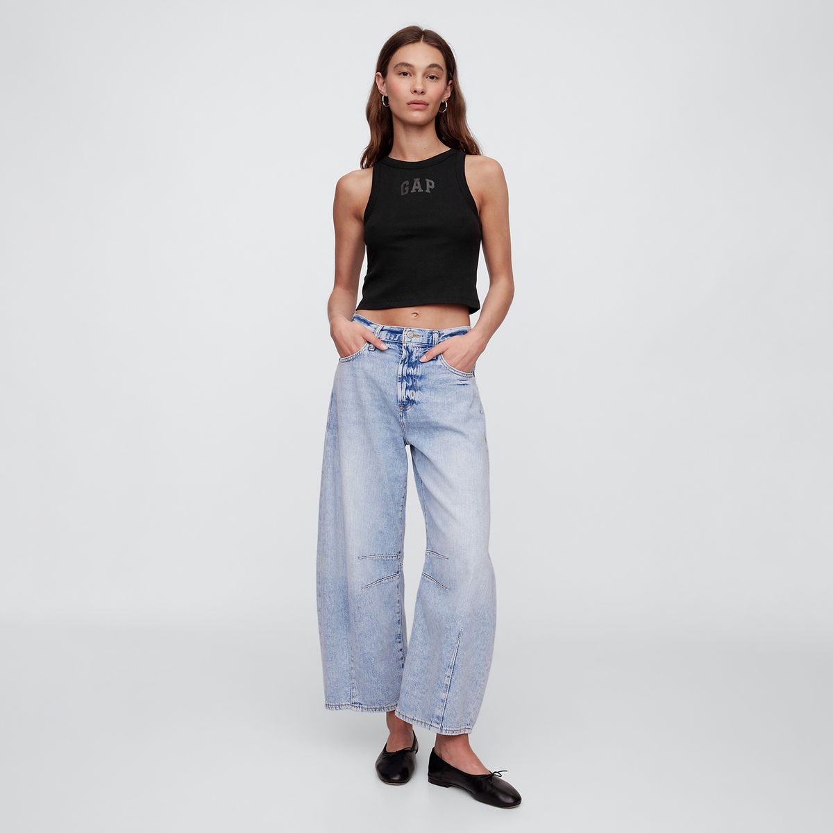 GAP - Camiseta Mujer con Estampado Sin mangas de Algodón Gap 