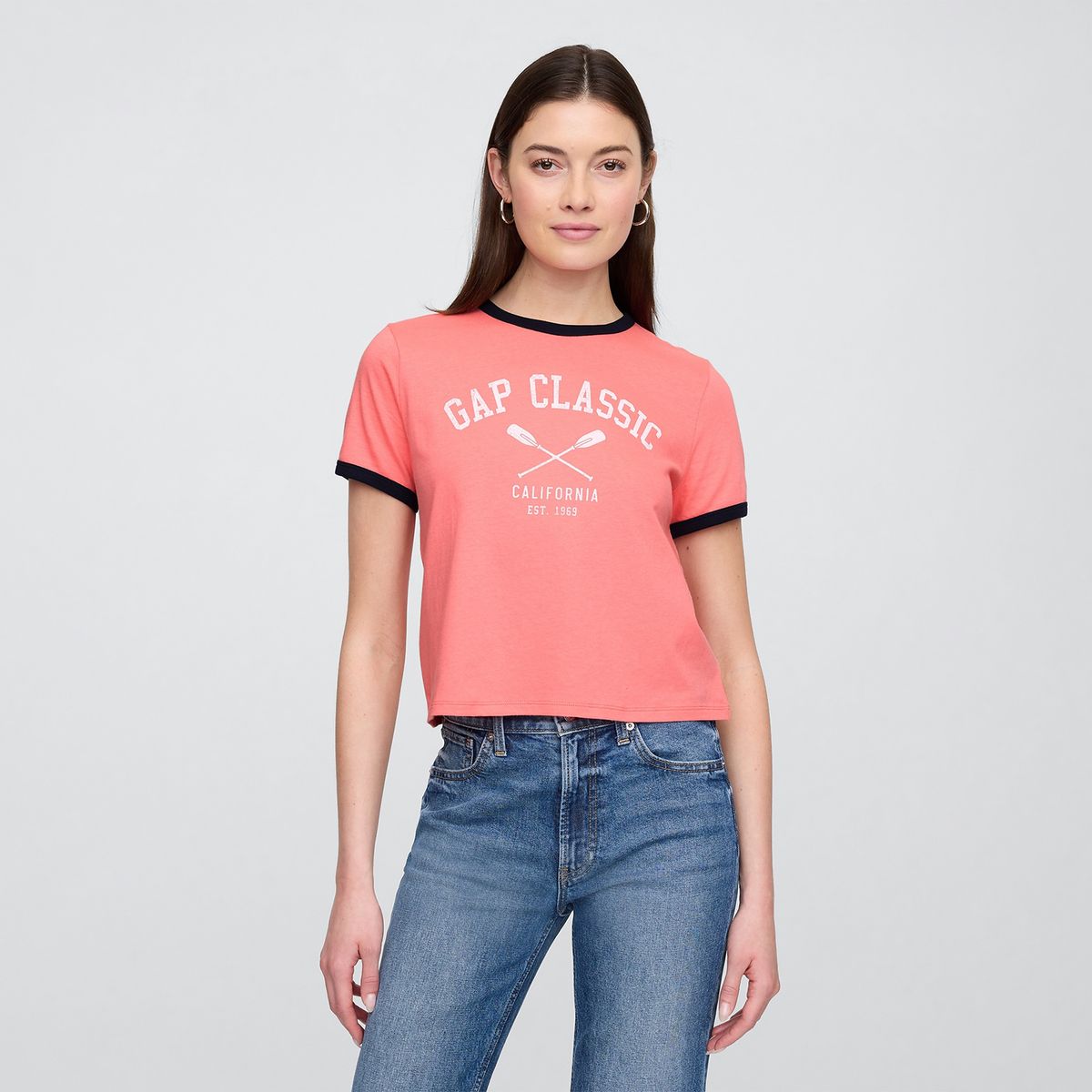 GAP - Camiseta Mujer con Estampado Manga corta de Algodón Gap