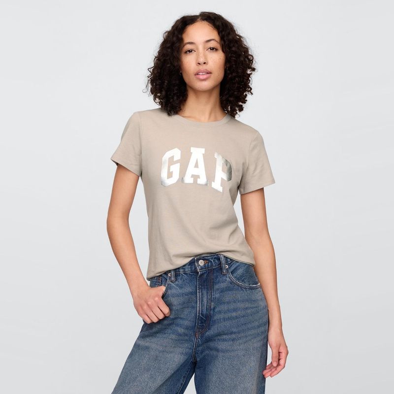 GAP - Camiseta Mujer con Estampado Manga corta de Algodón Gap