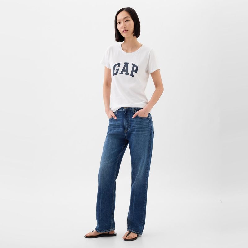 GAP - Camiseta Mujer con Estampado Manga corta de Algodón Gap