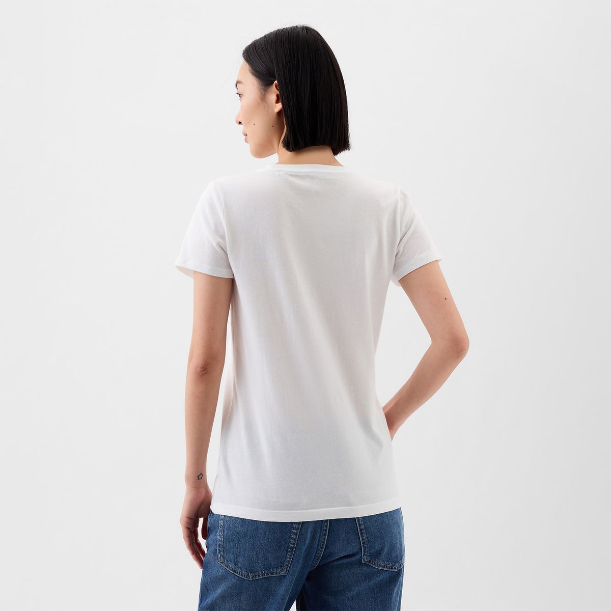 GAP - Camiseta Para Mujer Con Logo Manga corta De Algodón Gap