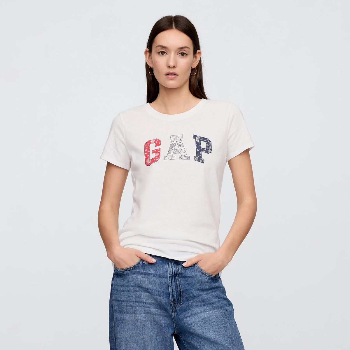 GAP - Camiseta Mujer con Estampado Manga corta de Algodón Gap