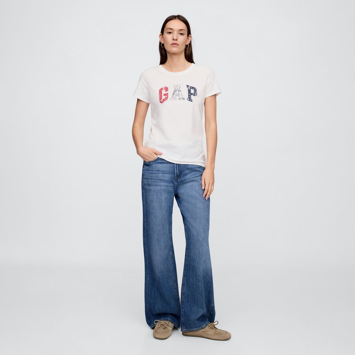 GAP - Camiseta Mujer con Estampado Manga corta de Algodón Gap