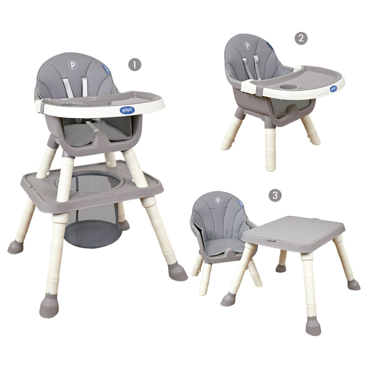 PRIORI - Silla comedor 3en1 Golden Gris Priori 