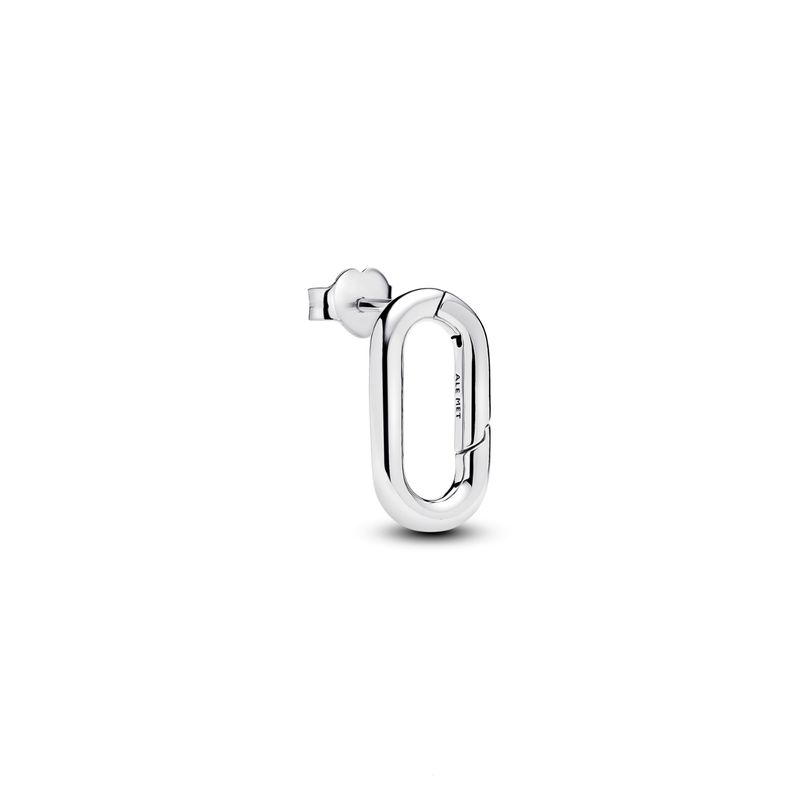 PANDORA - Arete Pandora Botón Eslabón con Apertura Plateado Plata Esterlina