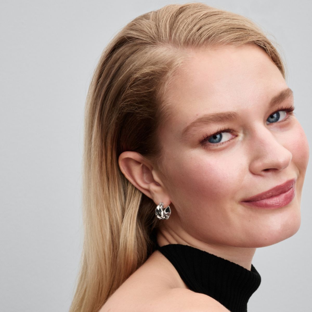 PANDORA - Aretes Pandora Aro Pequeños Ondas Plata Esterlina