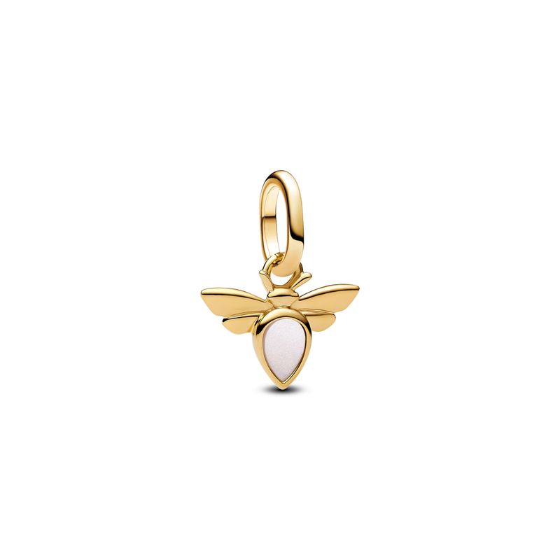PANDORA - Charm Pandora Mini Colgante Abeja Blanca Recubrimiento en Oro
