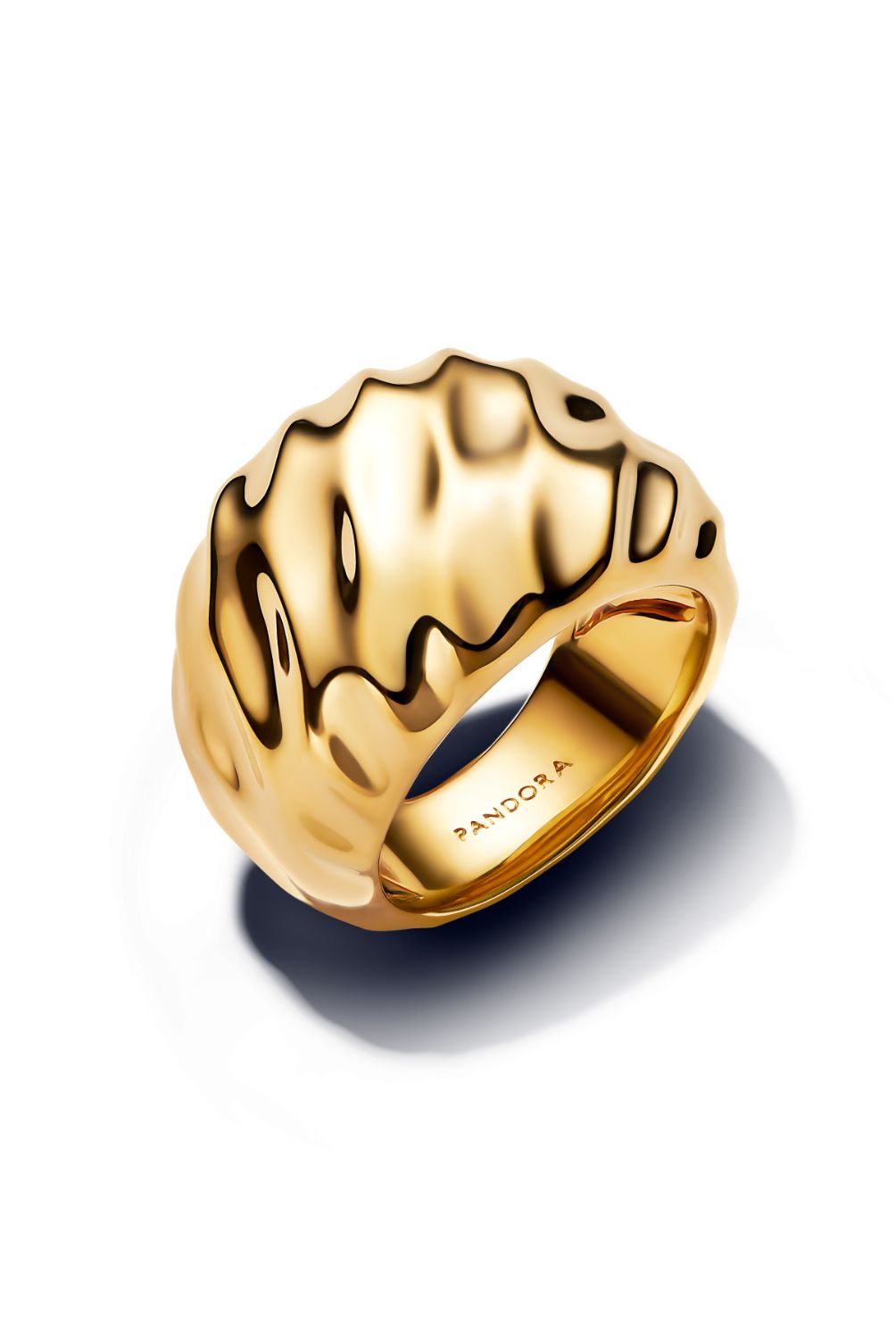 PANDORA - Anillo Pandora Ondas Llamativas Recubrimiento en Oro