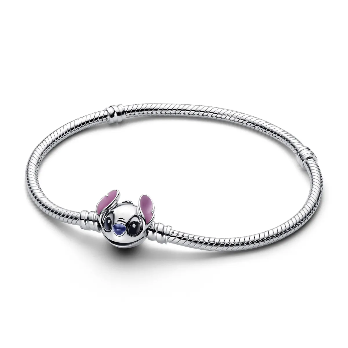 PANDORA - Brazalete Pandora Cadena de Serpiente Stitch de Disney Plata Esterlina
