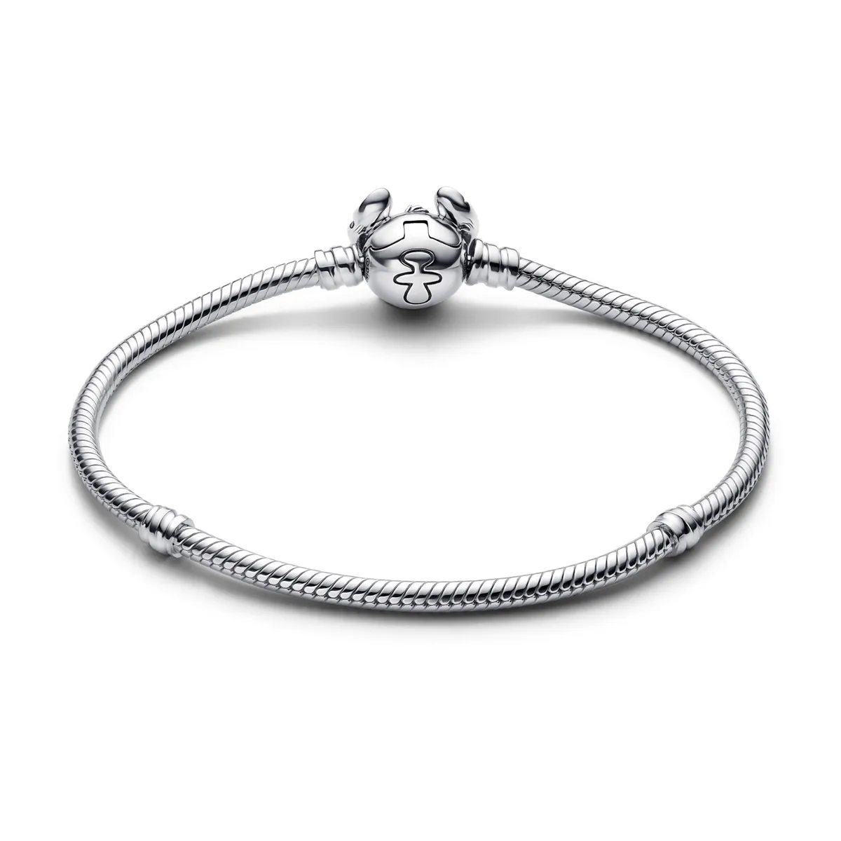 PANDORA - Brazalete Pandora Cadena de Serpiente Stitch de Disney Plata Esterlina