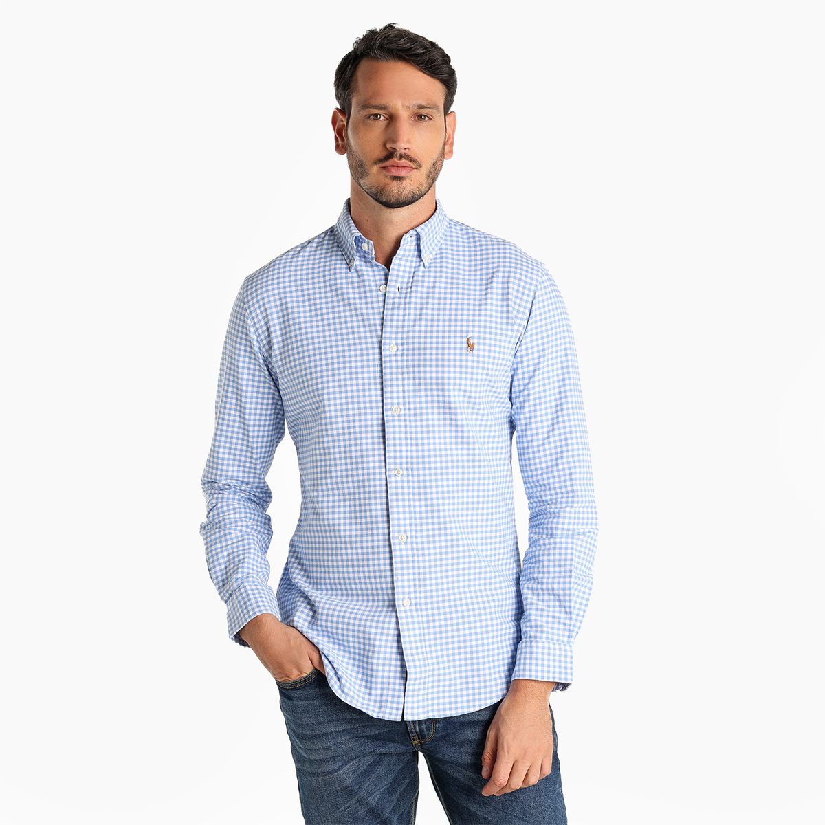 POLO RALPH LAUREN - Camisa Hombre de Cuadros Manga larga de Algodón Custom Fit Polo Ralph Lauren