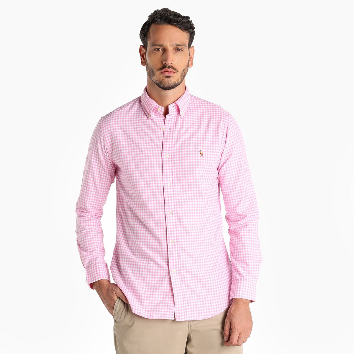 POLO RALPH LAUREN - Camisa Hombre de Cuadros Manga larga de Algodón Custom Fit Polo Ralph Lauren