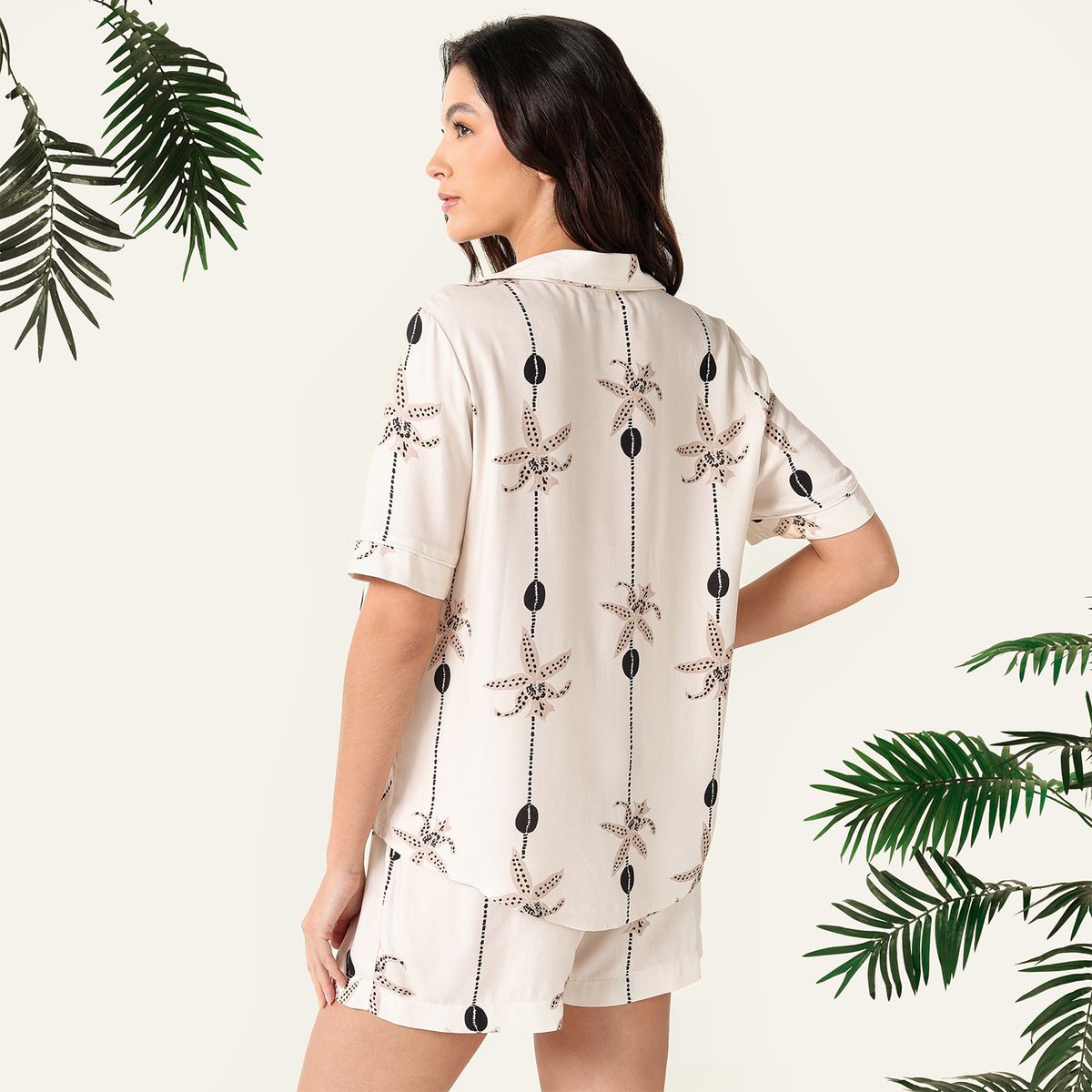 BASEMENT - Pijama completa con short Mujer Corto Manga corta Bahia Maria x Falabella