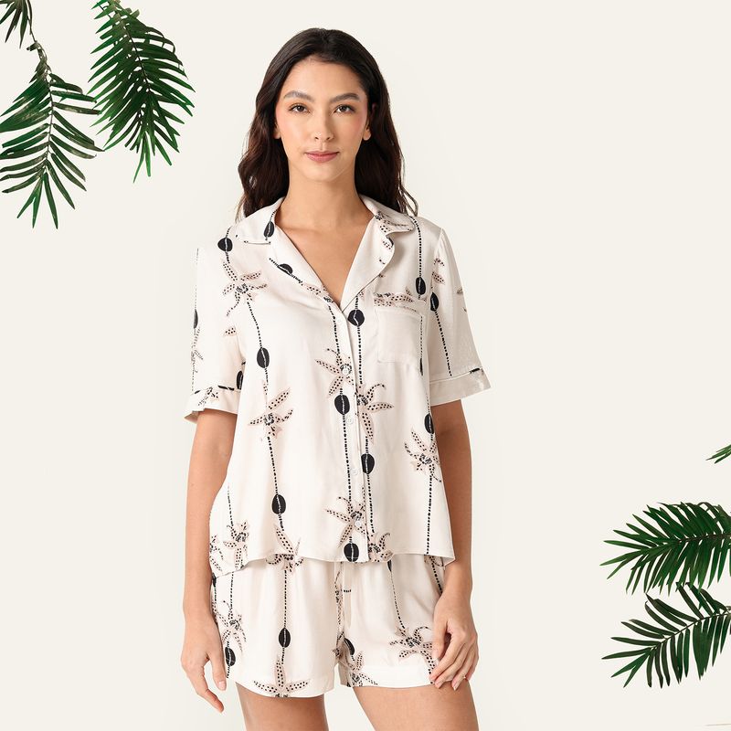 BAHIA MARIA X FALABELLA - Pijama completa con short Mujer Corto Manga corta Bahia Maria x Falabella