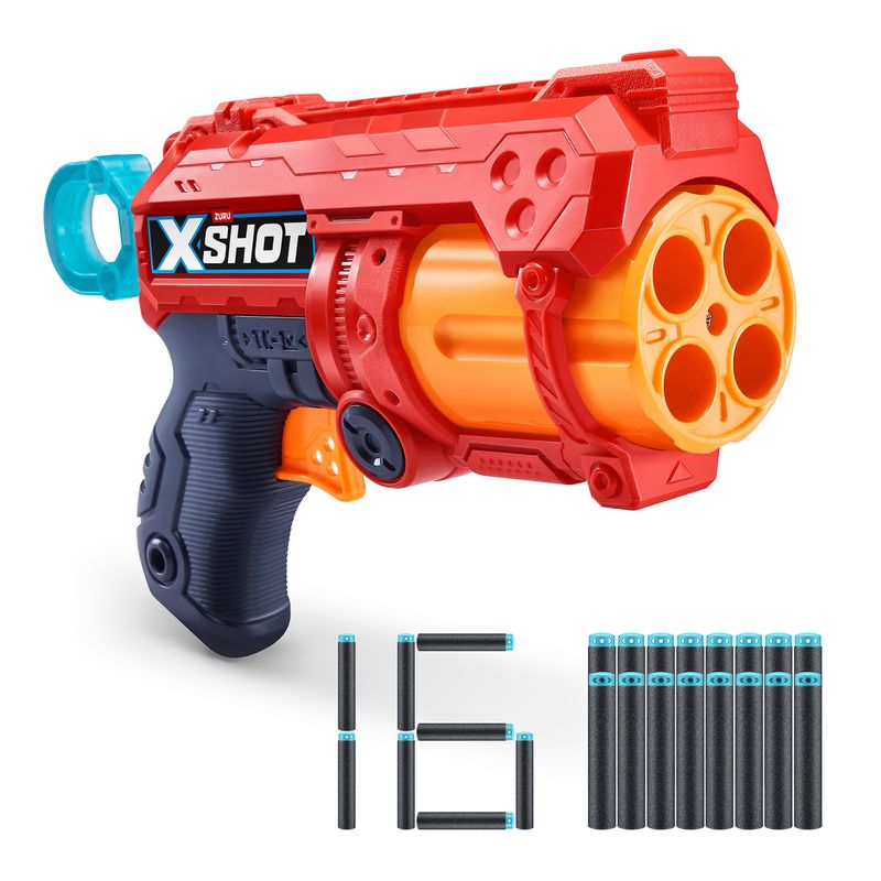  - Lanzador De Dardos Fury 4 Ecxel Roja +16 Dardos - Xshot