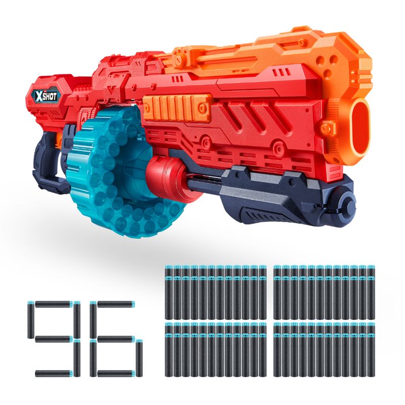  - Lanzadardos Xshot Turbo Advance Rojo Con 96 Dardos