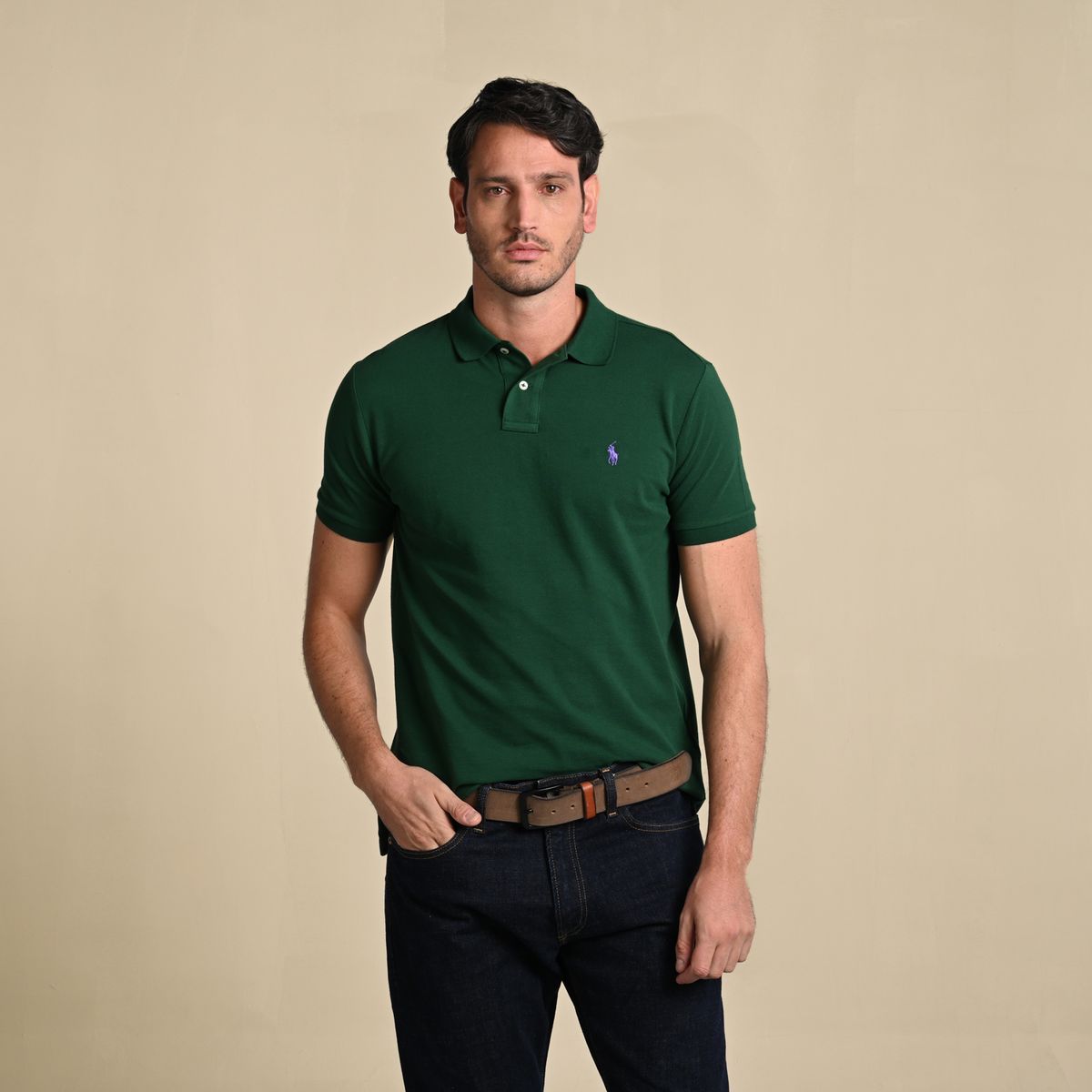 POLO RALPH LAUREN - Camiseta Polo Hombre Manga Corta Custom Slim Fit Polo Ralph Lauren