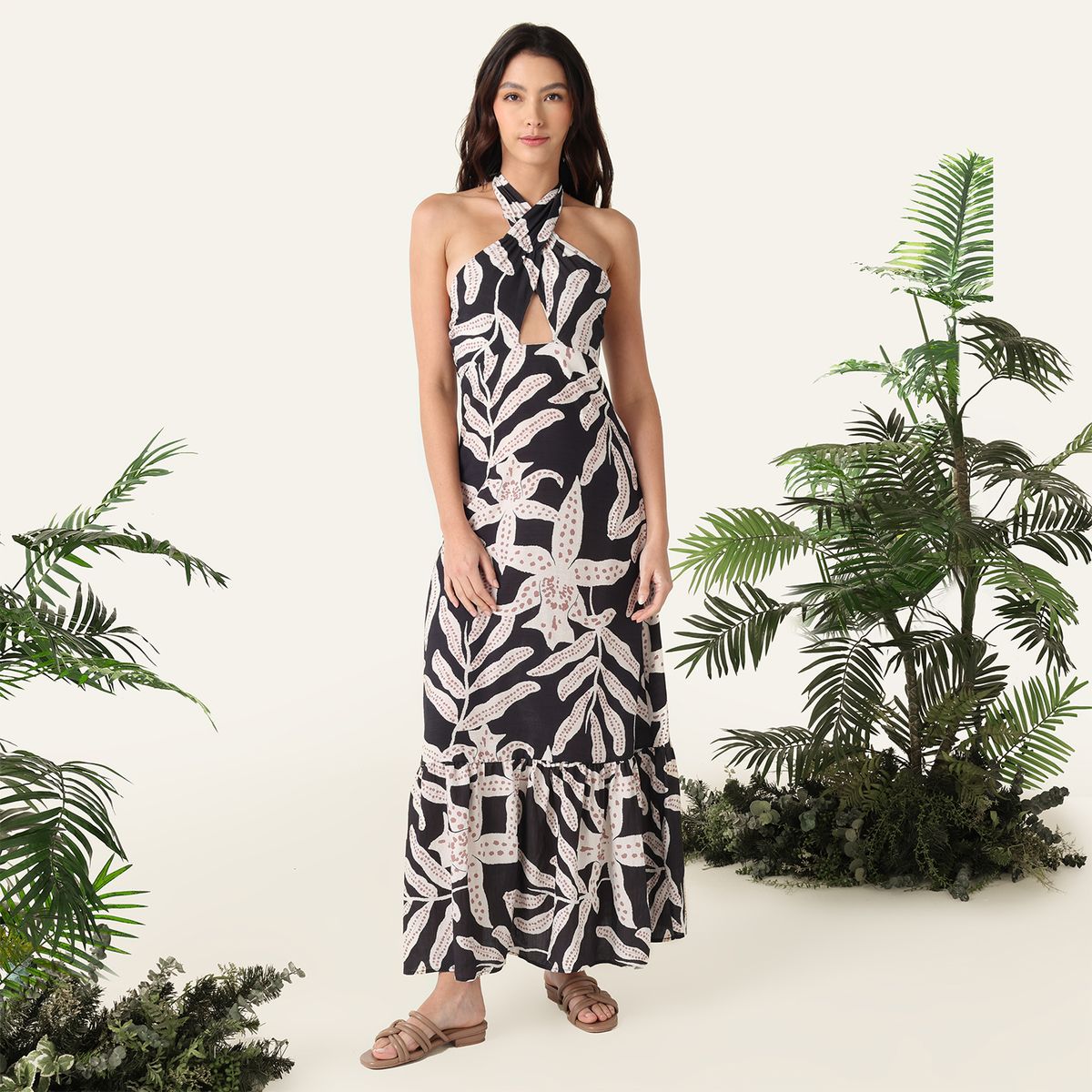 BASEMENT - Sandalias planas en cuero Mujer Bahía María X Falabella Cafés