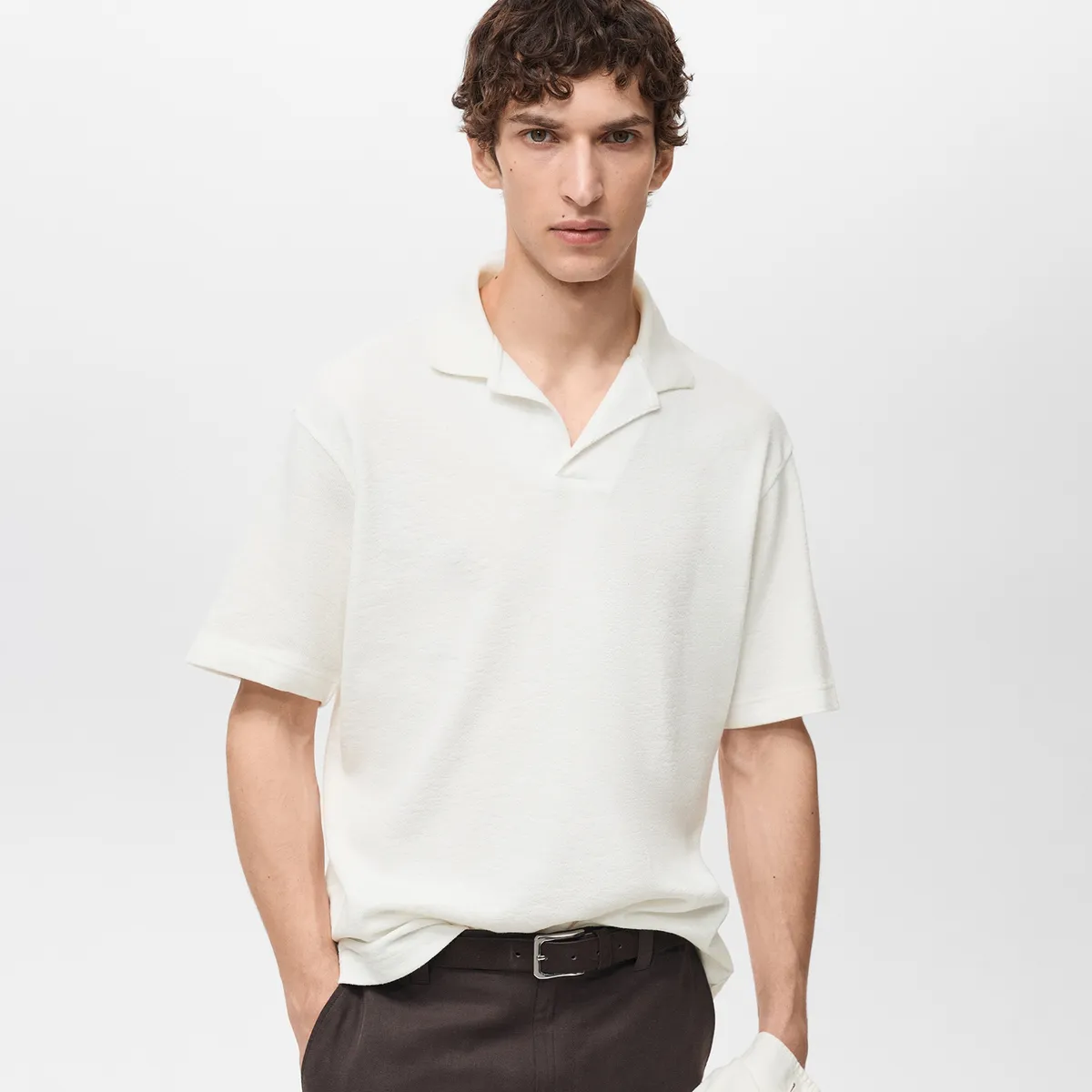 MANGO - Camiseta polo Hombre de Algodón MANGO