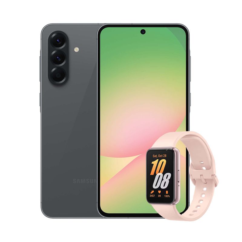 SAMSUNG - Celular Samsung Galaxy A56 5G Negro + Fit 3 Rosada + 256GB |8GB RAM | cámara posterior 50 MP| cámara frontal 12 MP | pantalla 6.7 pulgadas + Exynos 1580