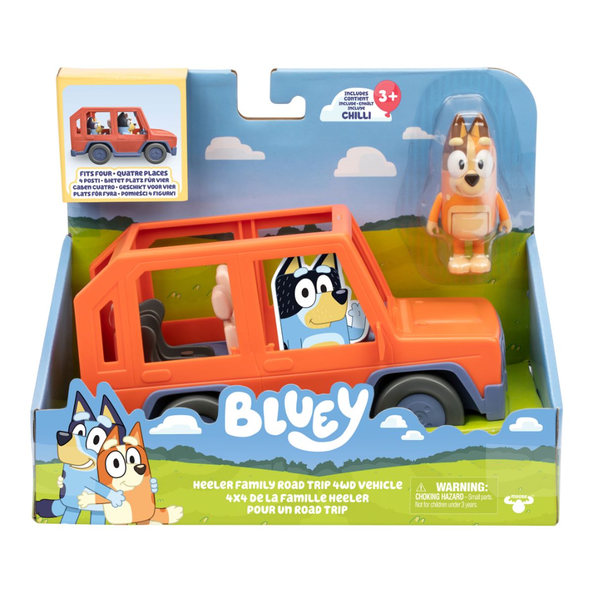 BLUEY - Juguete Bluey: Carro Heeler 4x4 Familiar 