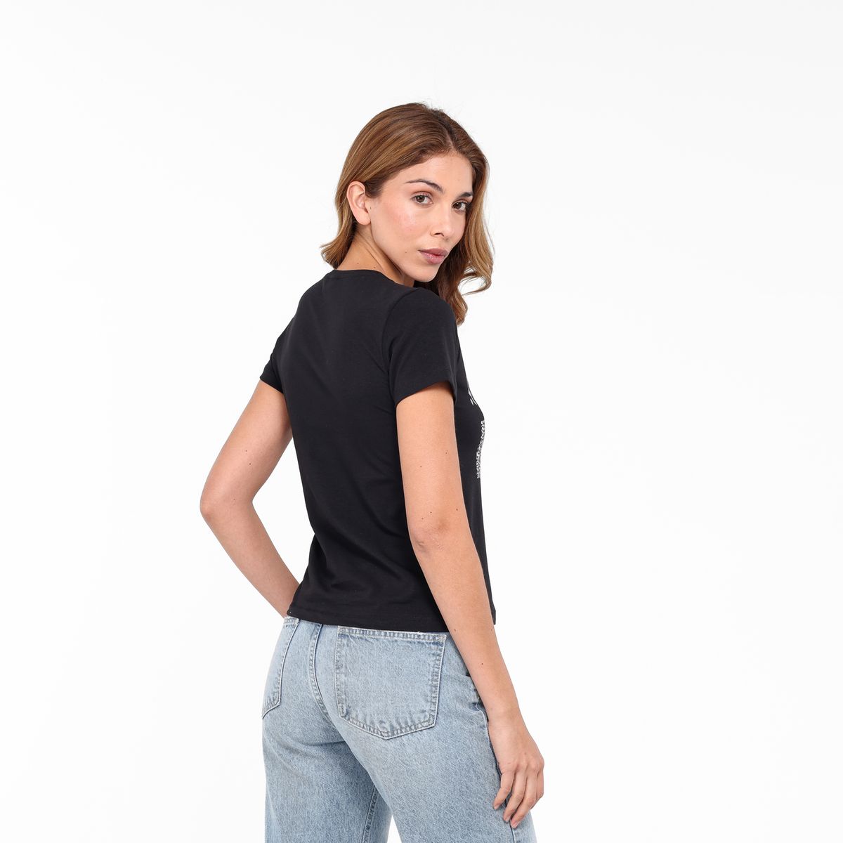 MOSSIMO - Camiseta Mujer con Estampado Manga corta de Algodón Mossimo