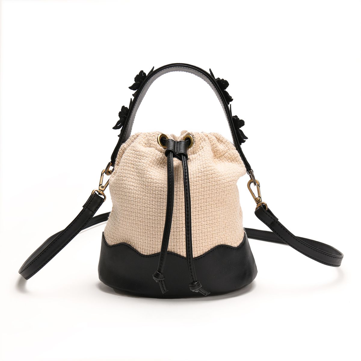 BAHIA MARIA X FALABELLA - Bolso Flor Negro Bahia Maria x Falabella Crossbody 