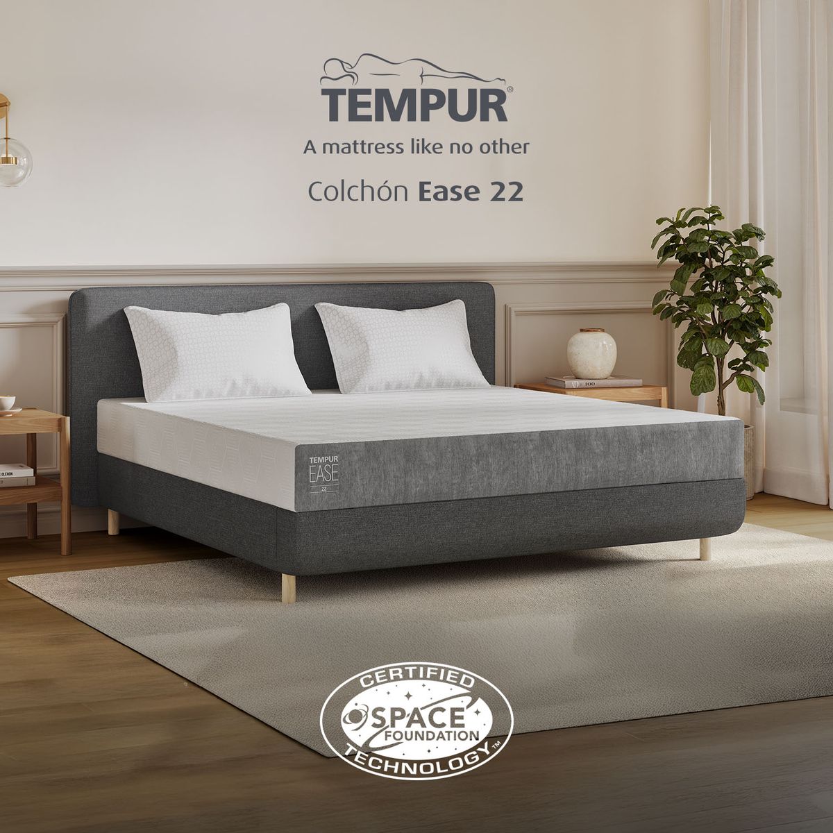 TEMPUR - Colchón Doble Firme Ortopédico Resortado EASE 22 Hybrid 140 x 190 x 22 cm Colchones Tempur