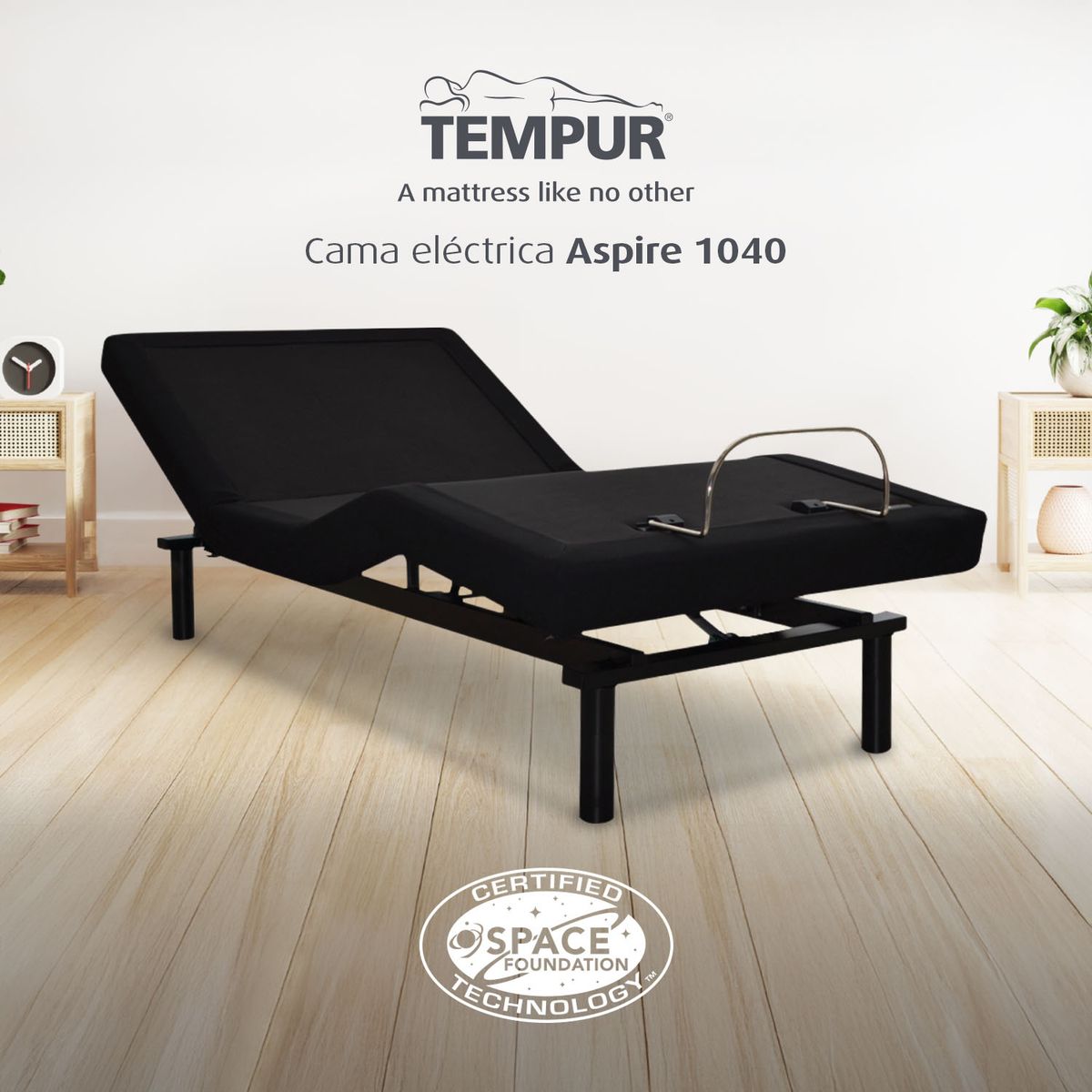 TEMPUR - Cama Eléctrica Sencillo Sin Colchón Aspire 100 x 200 cm Colchones Tempur