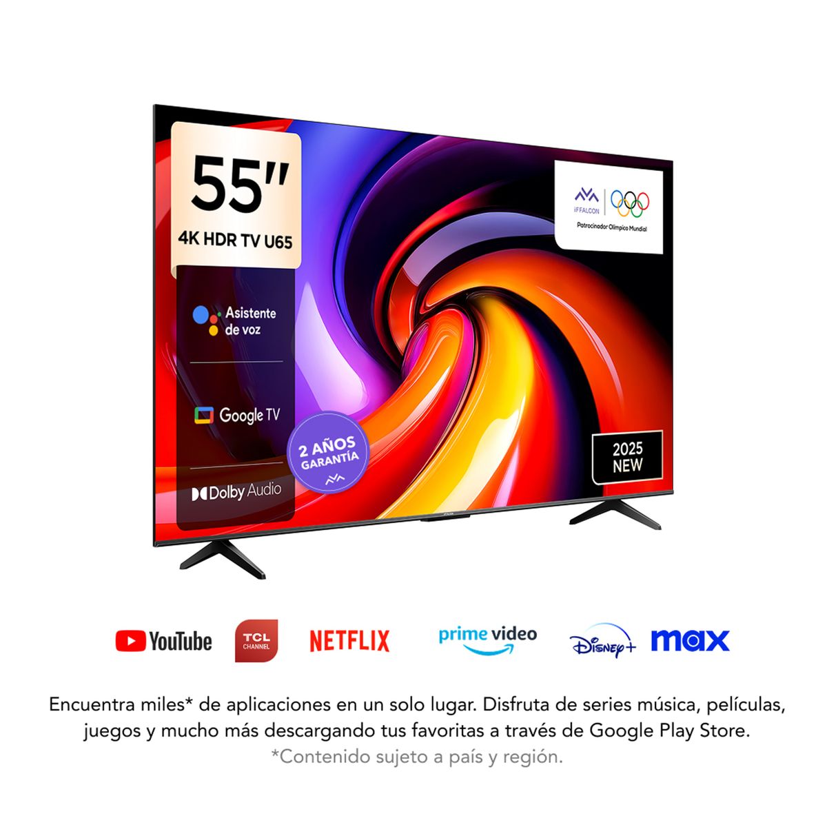IFFALCON - Televisor iFFALCON (By TCL) | 55 Pulgadas 4K UHD | 55U65 Google TV